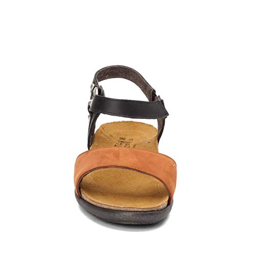 Image of NAOT Women's Sabrina Sandal Jet Black Lthr /Hawaiian Brown Nubuck 11-11.5 M US