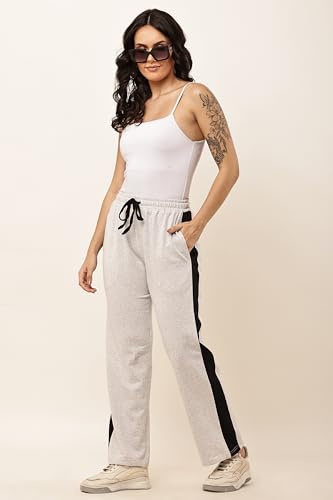 Image of Women's Loose Fit Track Pants - Polycotton Joggers with Elastic Waistband & Side Pockets | Lower Comfortable for Gym, Running & Casual Wear