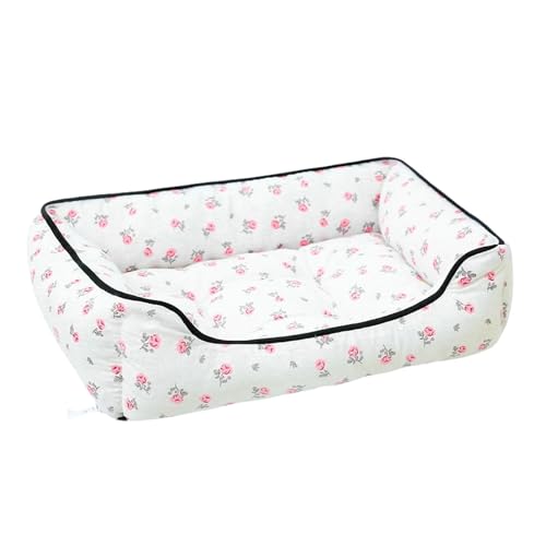 Lit carré en coton polyester doux panier pour chien toutes saisons
