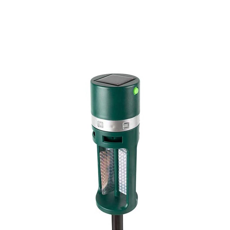 SHOP-STORY - Reflective : Répulsif Universel de Jardin à Énergie Solaire Contre Chats, Chiens, Oiseaux, Rongeurs, Nuisibles par Ultrasons, Flash Lumineux, Pâles Rélféchissante 360°