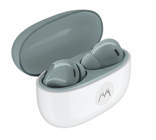 Image of Motorola Moto Buds 2 True Wireless Earbuds with 55dB Dynamic ANC, 11mm+6mm Dual Drivers, Hi-Res Audio, 53H Playback, 6-Mic AI ENC Clear Calls, Bluetooth 6.0 Dual Pairing & IP54, Pantone Gray Mist