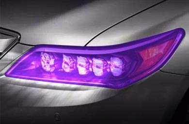 Image of KOMAS 12 inch X 48 inch Tint Vinyl Film Sticker Sheet Roll for Car Headlight, Tail Lights, Fog Lights with Squeegee + Cutter (Glossy Purple)