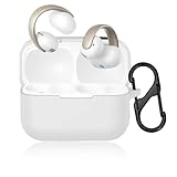 For Anker Soundcore AeroClip ケース カバー Mosasa Anker Soundcore AeroClip シリコン 保護ケース 充電便利 全面保護 紛失防止 滑り止め 軽量 キズ防止 スリム 薄型 旅行 耐衝撃 防塵-ホワイト