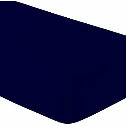 100% Cotton Knit Jersey Twin XL Fitted sheet with two bonus pillow cases - Navy Blue - Twin Extra Long, 15" Deep Pocket, 39" x 80" Great for Dorm, Hospital and Split King Beds (Navy Blue, Twin XL) Cover