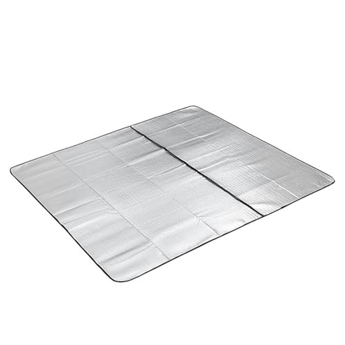 Alfombrilla de picnic extragrande de 240 x 240 cm, manta impermeable para camping con capa de aluminio resistente a la mugre, alfombrilla para exteriores para fay y campamentos grupales, perfecta para