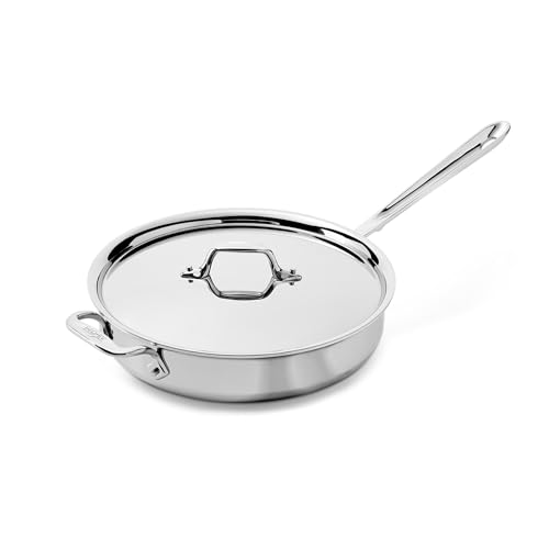 Image of All-Clad D3® Stainless Steel 3 Quart Saute Pan Covered- Made in the USA- The Original Bonded Professional Cookware- Oven Safe & Induction Compatible