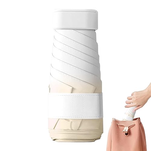 Youding Paraguas ultraligero | Protección solar, compacto, bolsillo, plano, ultraligero, paraguas UV plegable y de secado rápido para ir de compras, playa