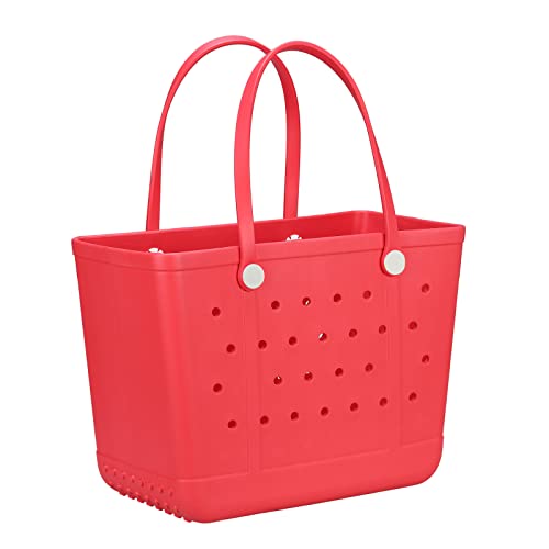 Image of Beach Bag X Large Rubber Tote Bag, Waterproof Washable Open for Women Croc Bag Hand Bag for Beach Pool Yoga