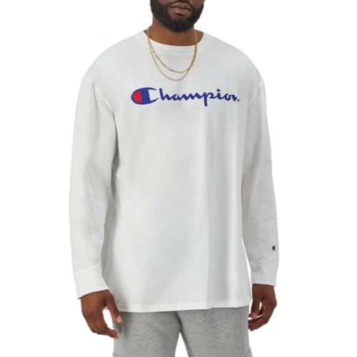 Champion Men's Long Sleeve T-shirt, Classic T-shirt for Men (Reg. Or Big & Tall)
