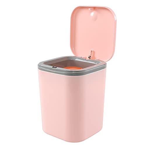 Mini bote de basura rectangular plástico rosa 2 litros