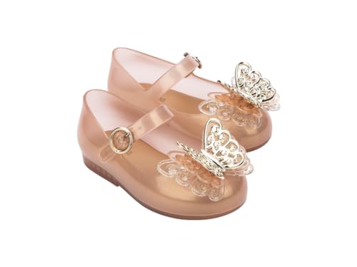 Melissa Mini Sweet Love Fly Ballet Flats for Babies, Gold, 72