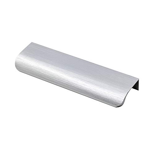 Image of Goldenwarm 6 Pack Brushed Nickel Cabinet Pulls 5 Inch Finger Pulls for Cabinets Edge Pulls Silver Kitchen Hardware for Dresser Drawers,Aluminum Alloy