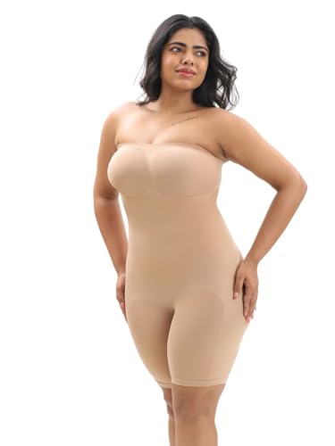 Image of UNDERNEAT Classic Series Strapless Butt Lifting Bodysuit Shapewear | With Anti-Slip Grip | Tummy and Thigh Shaping Control | Seamless Fit With Detachable Straps