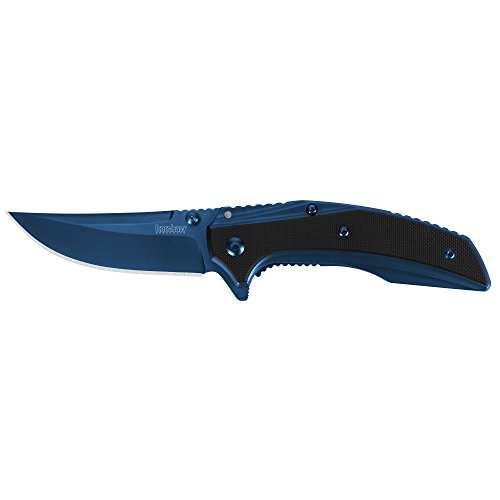 Kershaw Outright Pocketknife (8320); 3-Inch Upswept 8Cr13Mov Steel Blade In Brilliant Blue; Pvd Coated Steel Handle With G10 Front Overlay; Speedsafe Assisted Opening; Deep Carry Pocketclip; 4 Oz., Medium #TOP1