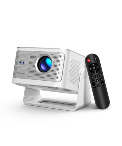 Alwtniet Proiettore Portatile 4K 8K [1080P Nativo e App Integrate] Mini Videoproiettore WiFi 6 Bluetooth 5.4 Android 14 Auto Keystone 6D/Auto Evita Ostacoli per Telefono, Smart TV, HDMI,USB HY350 Max
