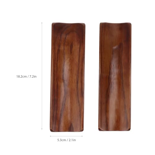 Platos de sushi de madera sólida Yosoo 2 piezas rectangulares miniatura 2