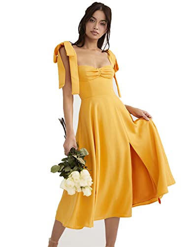 Robe d'été sexy jaune pour femme sans manches en taille XL