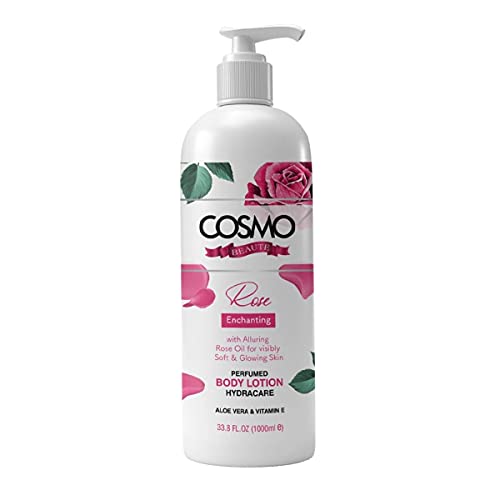 Cosmo Beaute Enchanting Rose Perfumed Body Lotion 1000ml | For Soft & Glowing Skin | Paraben & Sulphate Free | All Skin Type