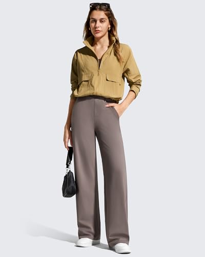 Image of G4Free EverGoing Women's Wide Leg Dress Pants Pull On Stretchy High Waisted Casual Trousers with Pockets