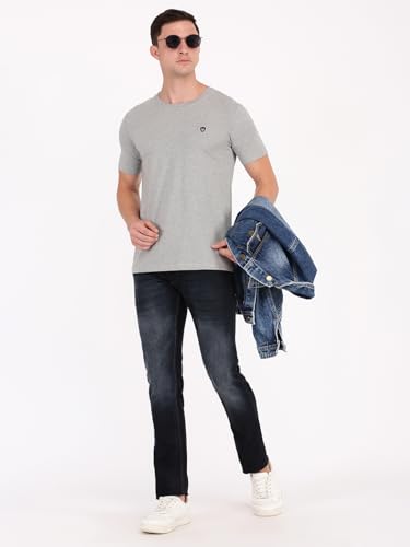 Image of Macroman M-Series Smartz Basics Half Sleeve Round Neck Stretch T-Shirt for Men, Cotton Blend (Pack of 1)
