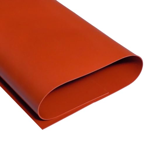 Image of Exactly Rubber - Commercial Grade Silicone Sheet, 60A Durometer Silicone Mat, -80 to 450F Temperature Resistant Rubber Mat, Rubber Sheet with 350% Elongation, Made in the USA, 1 /32 x 9 inch x 12 inch, Red