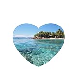 OUSIKA Car Air Fresheners 4Pcs Hanging Fragrance Scented Cards Fiji Island and Clear Sea Long Lasting Aromatherapy Tablets Cute Car Freshener for Wardrobe Bathroom Car Interior Decor, Heart Shape