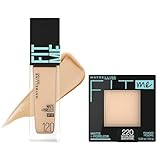 MAYBELLINEフィットミー リキッド ファンデーション Rファンデーション120+MAYBELLINE フィットミー パウダー M ファンデーション 220 自然な明るさ(ピンク系) 8.5g