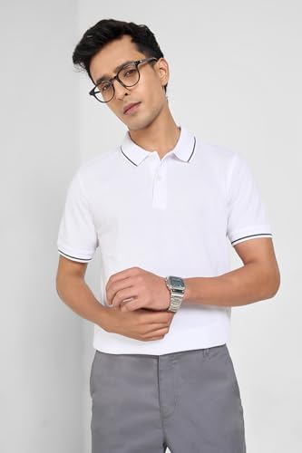 Image of Peregrine by Pantaloons Men's Solid Slim Fit Polo Shirt