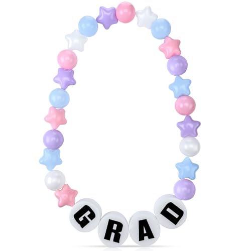 Funny Graduation Leis 2026 Giant Friendship Bead Leis Class of 2026 Graduation Party Decoration Gift Colorful Round Foam Circles Necklace Funny for School Supplies Accessories Men Women(Purple)