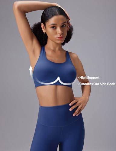 Image of baleaf Sweatleaf Adjustable Sports Bras for Women, Padded Racerback Yoga Bra, High Impact Molded Cup Workout Bra