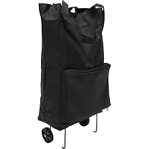 HOMSFOU Folding Grocery Cart with Wheels Portable Collapsible Shopping Trolley Bag Lightweight Rolling Basket for Shopping and Travel