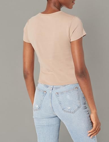 Image of Volcom Women's Have a Clue Short Sleeve Tee - Fitted T-Shirt with Striped Neck Taping