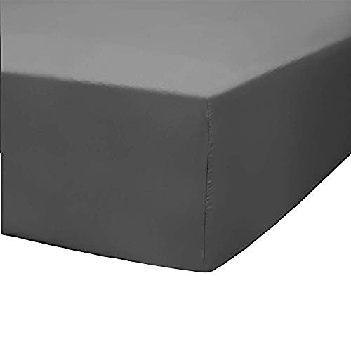 COK King Size Fitted Sheet Only, Grey Extra Full Breathable and Cooling Bottom Fitted Sheet with 14 Inch Deep Pocket, Soft & Comfortable Full Fitted Bed Sheet with No Wrinkle - 1 Pack
