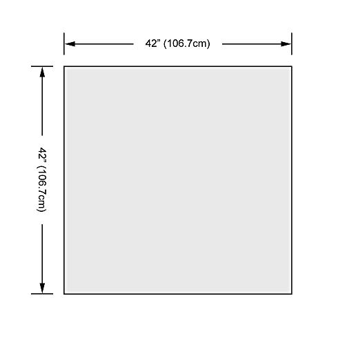 TroySys 1/4" Thick Flat Polished Tempered Glass Table Top, Square, 42" L - Thumbnail 7
