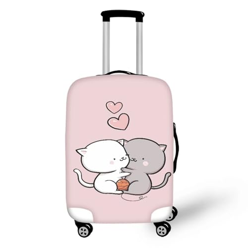 Image of Mumeson Cartoon Cat Luggage Covers Suitcase Protector Zipper Closure Cute Luggage Cover Baggage Cover Fit Suitcase 18-32 inch Elastic Protect Luggage Protective