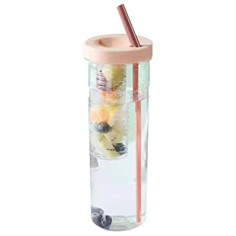 Zhongdawei Sport-Wasserflasche, Frucht-Infuser, Wasserflasche mit Strohhalm Cover