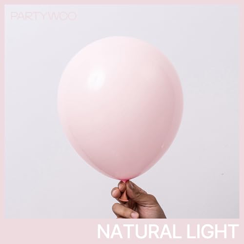 Image of PartyWoo Pale Pink Balloons 50pcs Light Pastel Baby Pink Color 12 Inch