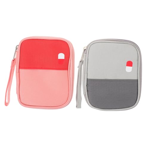 BAZEITFLOW 2 piezas Bolsa Medicina Portátil Kit de Primeros Auxilios con Organizados Asa de Transporte para Viaje Hogar Oficina Emergencias