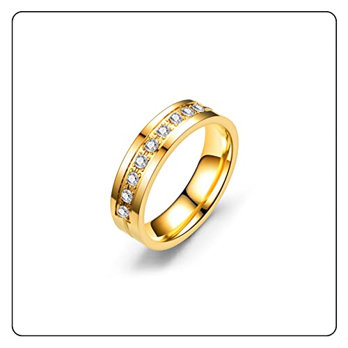 Fashion 18K Gold Stainless Steel Crystal Band Rings2