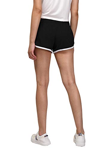 Image of KOTTY Black Plain Women Night Shorts (Black,26)