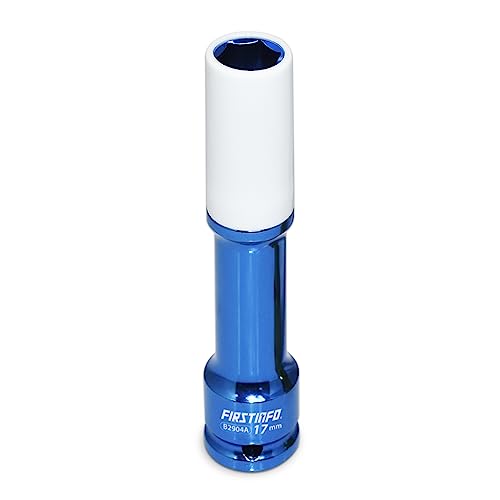 Image of FIRSTINFO 1 /2-Inch Impact Drive Lug Nut Socket 17mm CR-MO Thin-Walled Wheel Rim Protector, 150mm Long, Non-Marring