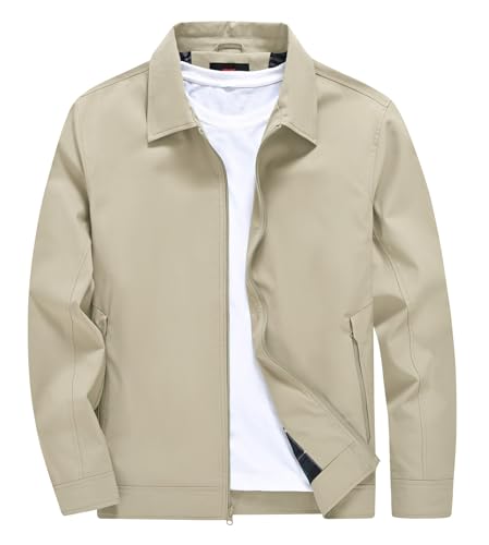 YSENTO Men's Light Jackets Lightweight Bomber Jackets Collared Work Golf Windbreakers with Zip Pockets2