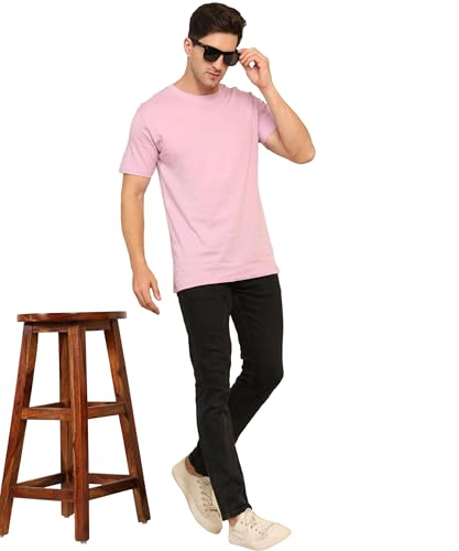 Image of Unisex Round Neck Plain T-Shirt | Combed Bio-Washed Ring Spun Cotton for Men & Women, Short Sleeves