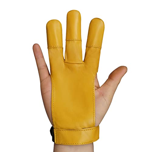 Archerymax Handmade Archery Gloves Shooting Hunting Leather Three Finger Protector For Youth Adult Beginner (X-Small) #TOP2