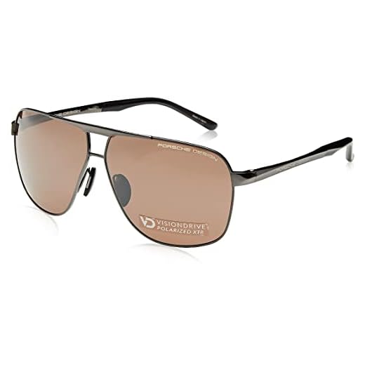 Porsche P8665 Gafas de Sol, Gun, 63 para Hombre