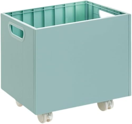 HeartTrend 収納ボックス キャスター付き ファイルボックス 書類ワゴン 積み重ね可能 プラスチック製 机下収納 移動式 書類整理 学生用収納ケース (32×24×25cm(車輪付き),ブルー)