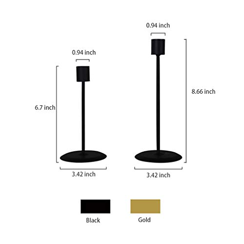 STKYGOOD Candle Holders for Candlesticks Christmas 2 PCS Candle Holders for Pillar Candles Candle Holders for Long Candles for Living Room/Dinning Room Table Decoration (Black)