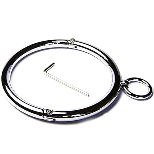 Metall Halsband Bondage Choker ​Halsband Abnehmbaren O-Ring Fetisch Folter Sklave Sexspielzuege Mit Traktionsring Sm Extrem Fesseln Sex Set Für Paare Frauen Männer,Women12mm Silver (Frauen12mm)