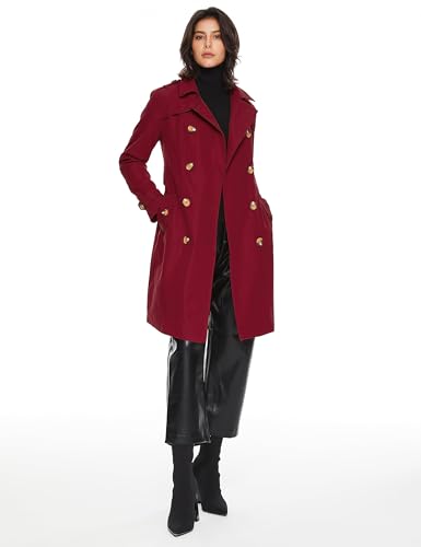 Orolay Women's Mid-length Trench Coat Double Breasted Dress Jacket Classic Lapel Slim Overcoat with Belt3