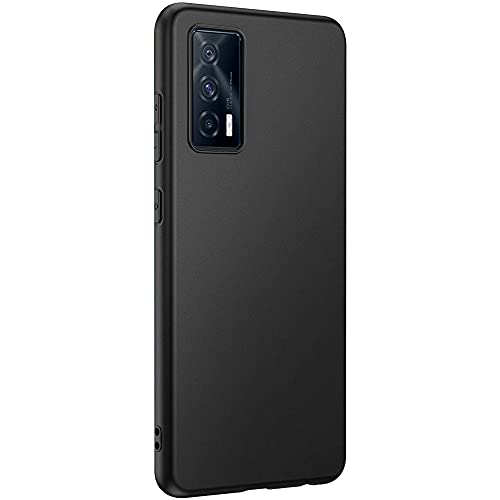 Image of TheGiftKart Protective Sleek Back Cover Case for iQOO 7 5G | Soft Silicon Rubberised Matte Cover | Camera Protection Bump Back Case Cover for iQOO 7 5G (Black)